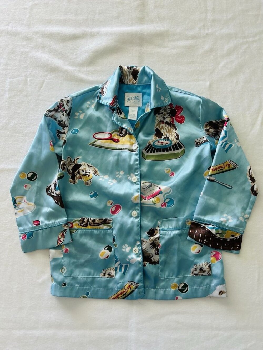 Nick & Nora Dog Scotty Polyester Sleepwear Top Vintage 90's Size Kids XS